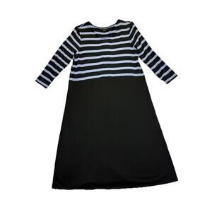J. Jill Wearever Shift Dress Women’s Sz XS Blue Black Striped Knit